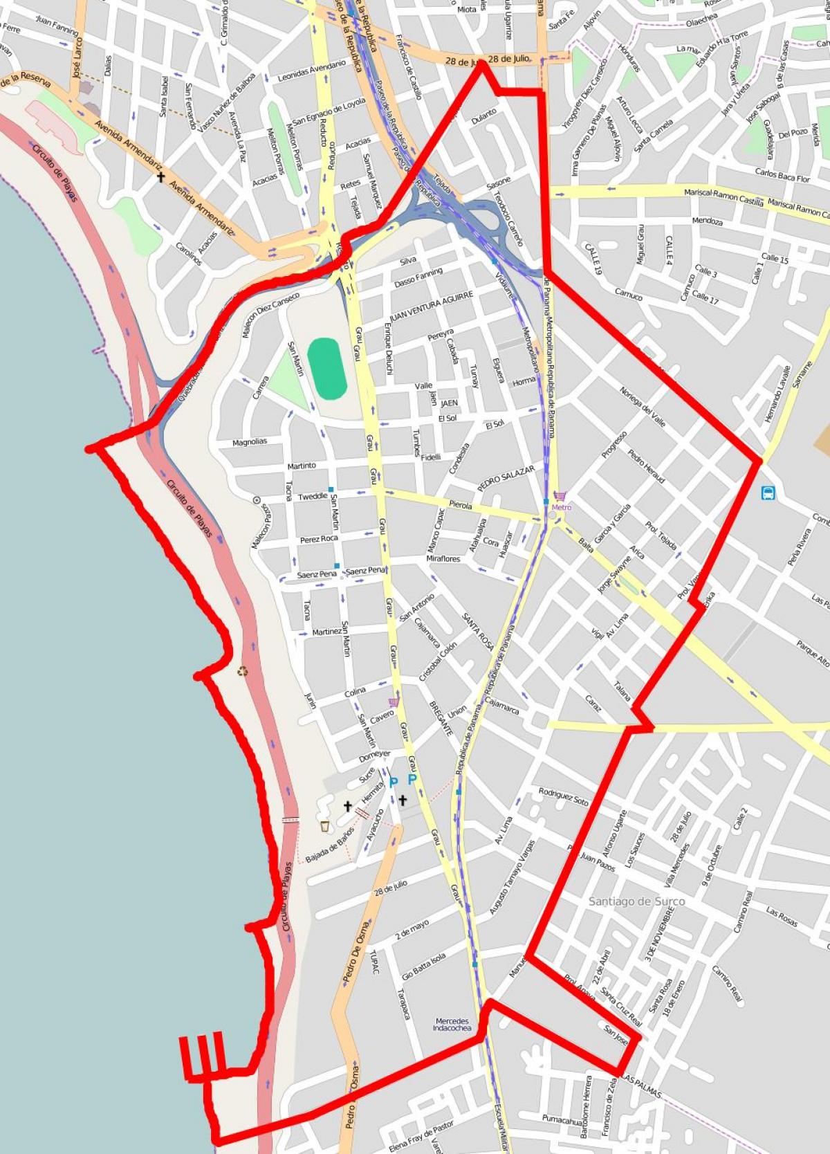 Mappa di barranco, Lima