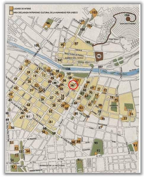 Mappa del centro storico di Lima