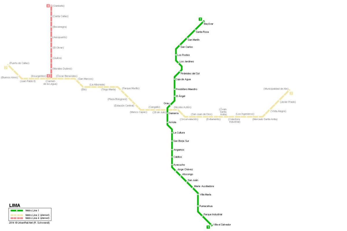 Mappa di Lima metropolitana 