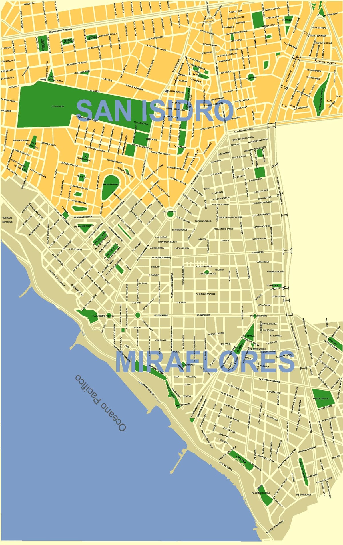 Mappa di ima perù quartieri
