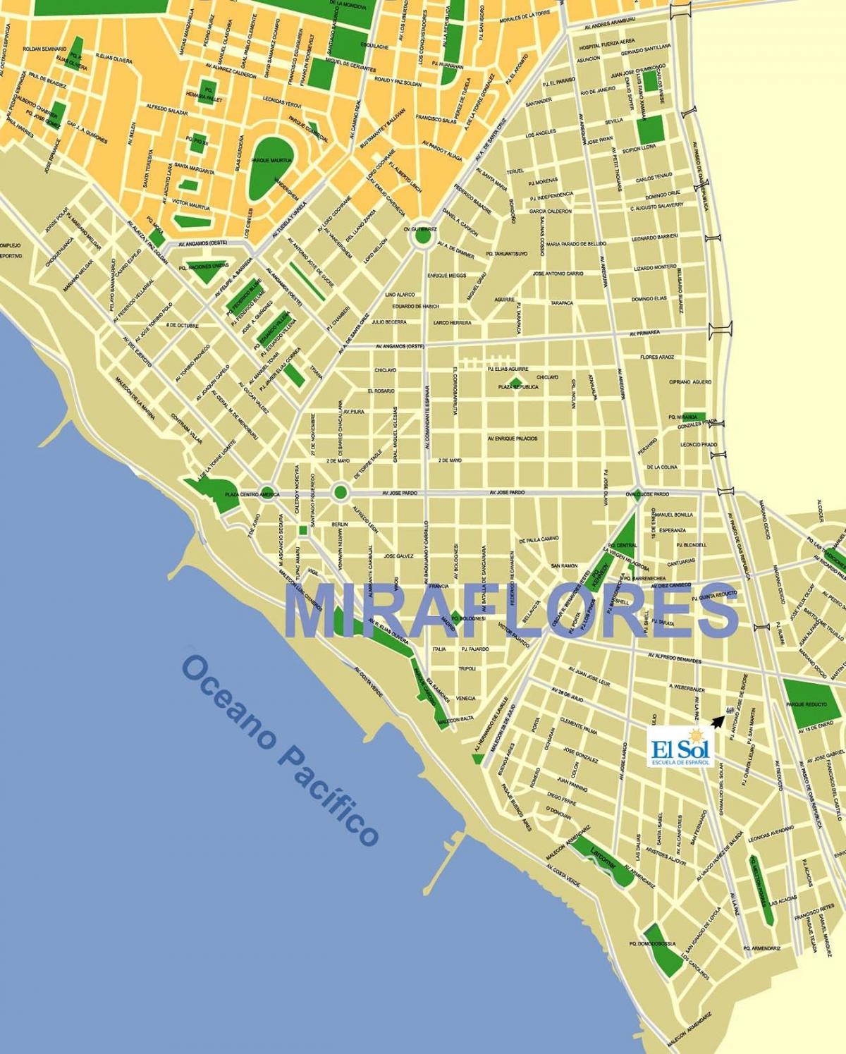 mappa di miraflores, Lima, perù