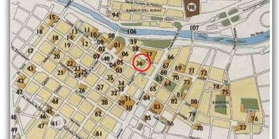Mappa del centro storico di Lima