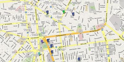Lima, perù, autobus mappa