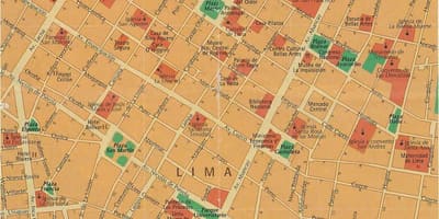 Lima, perù, mappa della città