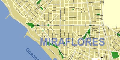 Mappa di miraflores, Lima, perù